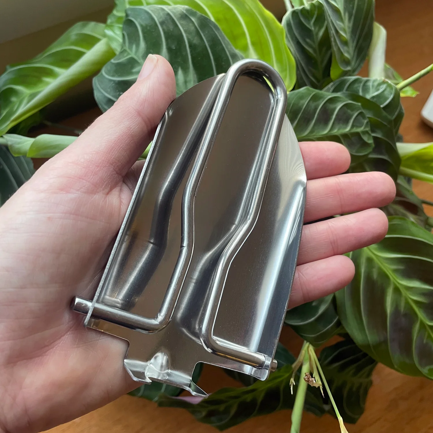 Foldable Mini Stainless Steel Indoor Plant Shovel - SILVER - Image 4