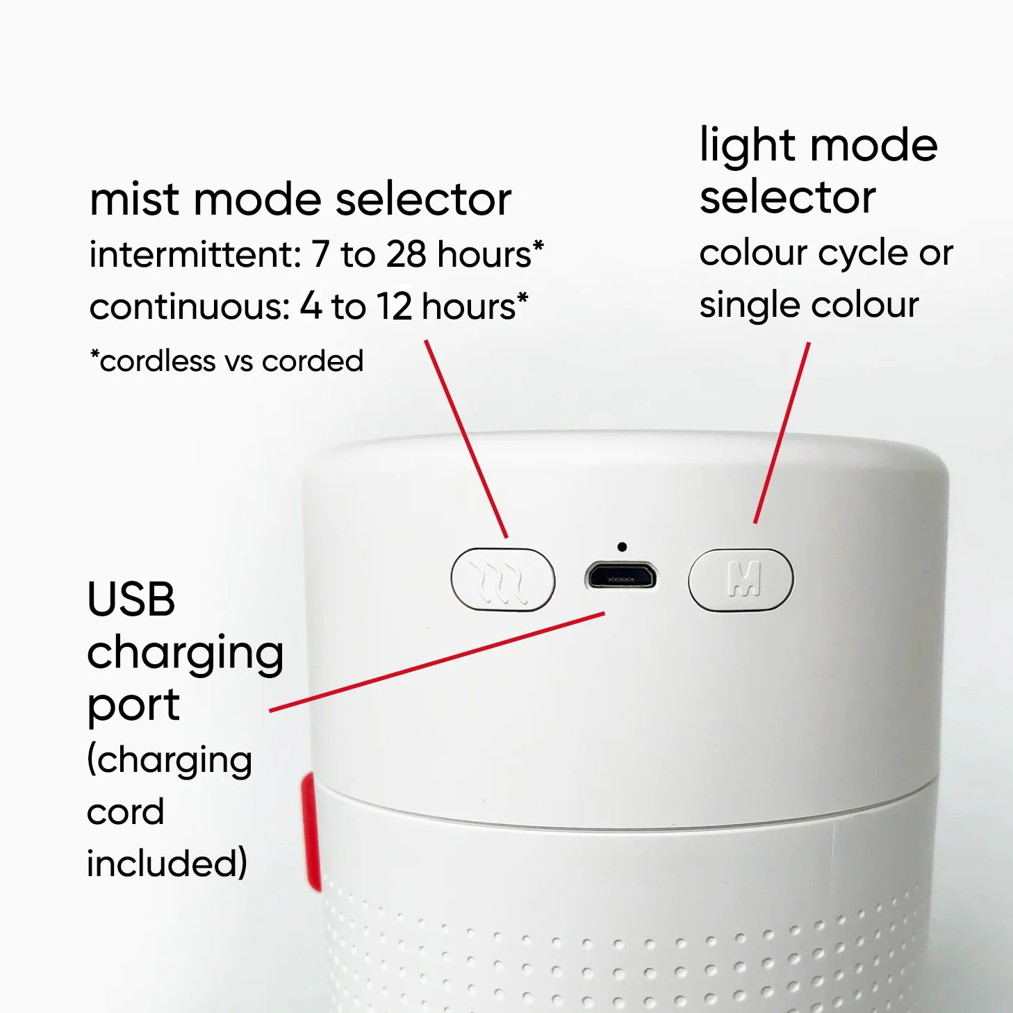 H2O Cordless Humidifier 750ml - Snow - Image 4