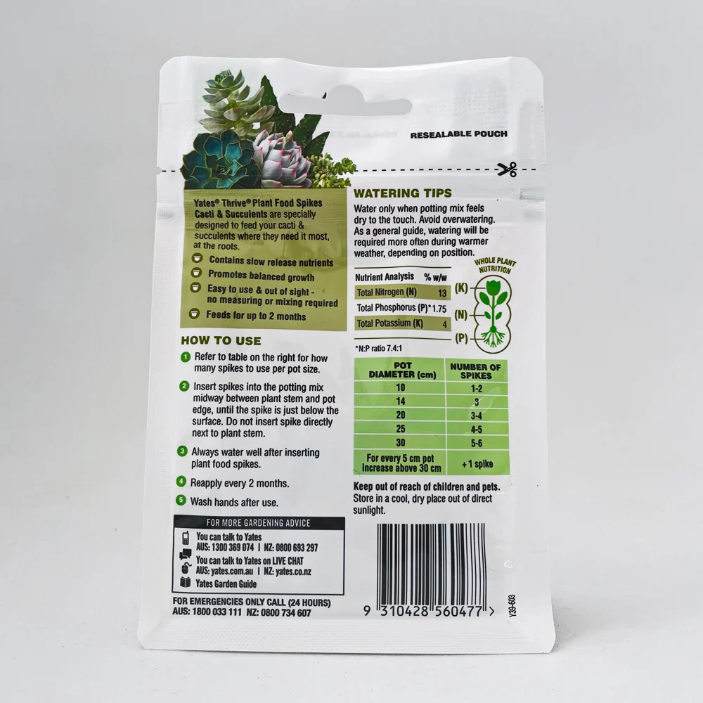 Yates Thrive Plant Food Spikes - Cacti & Succulents - Image 3